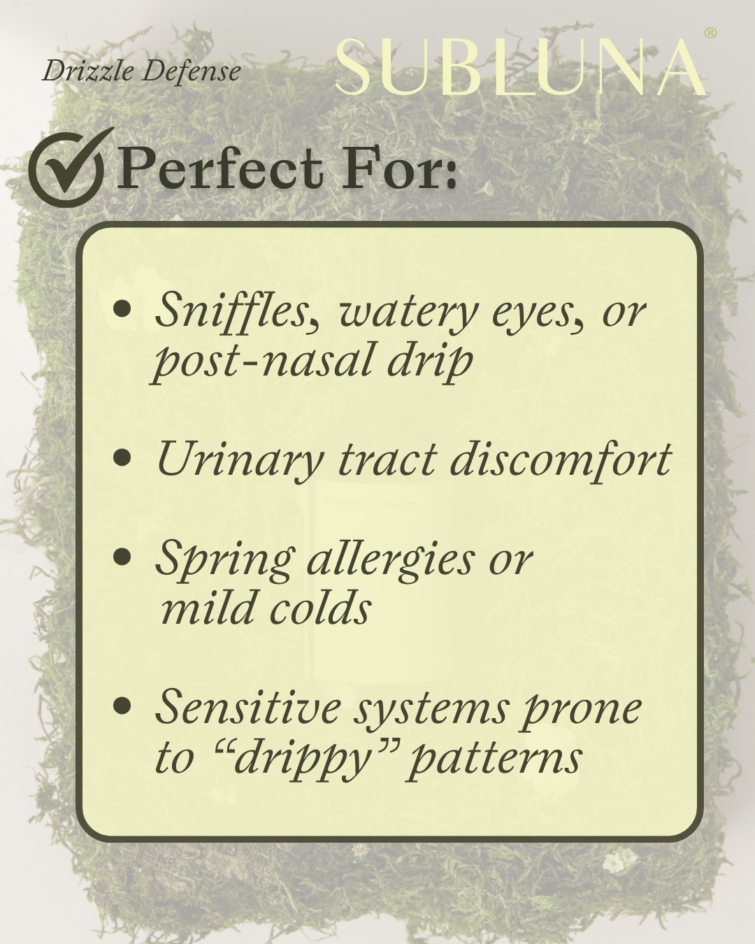 Drizzle Defense: Allergy & Urinary Tract Support - SubLuna