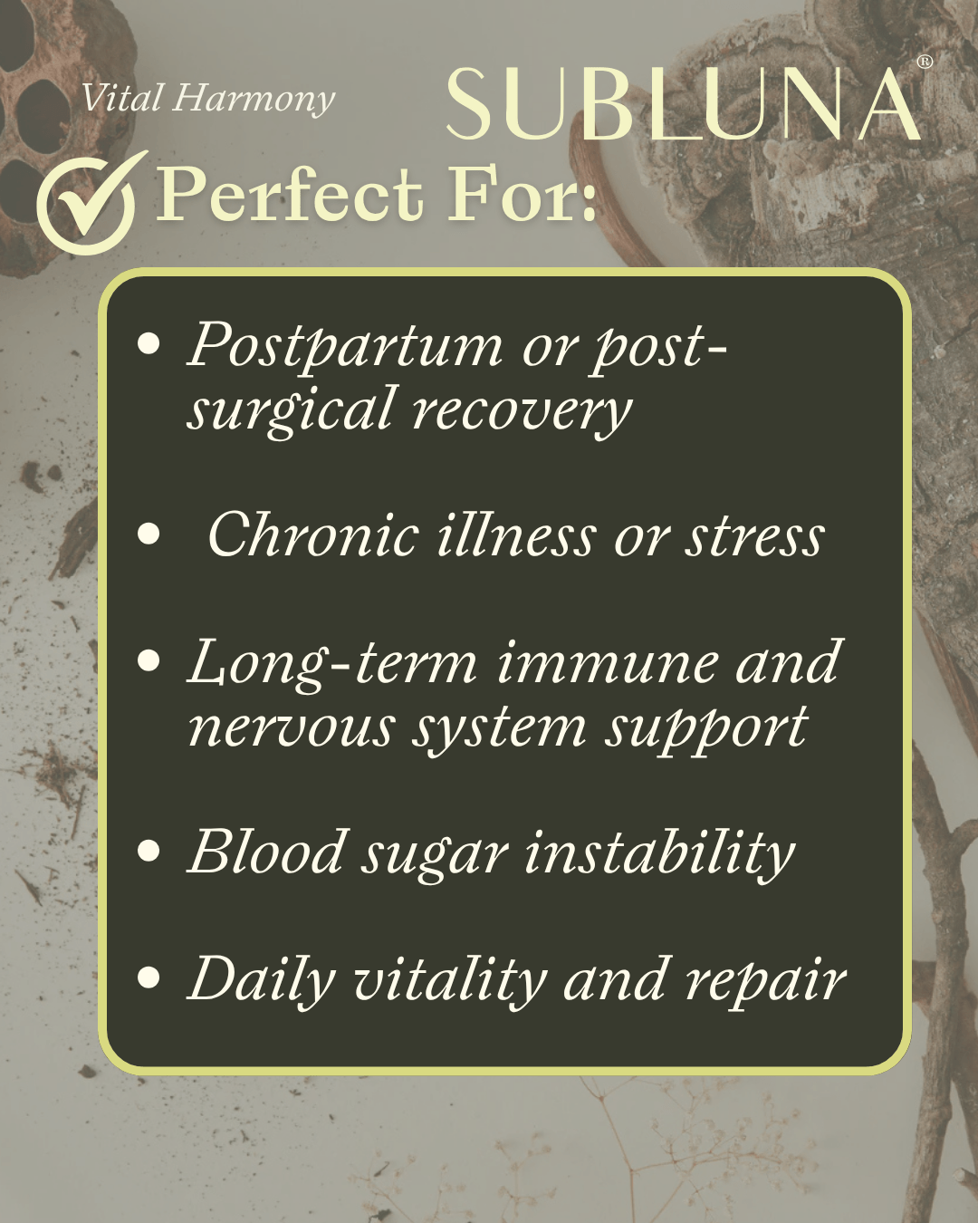 Vital Harmony: Longevity & Resilience Blend - SubLuna