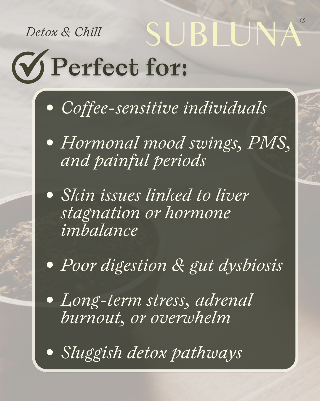 Detox & Chill: Adaptogenic Herbal Coffee - SubLuna