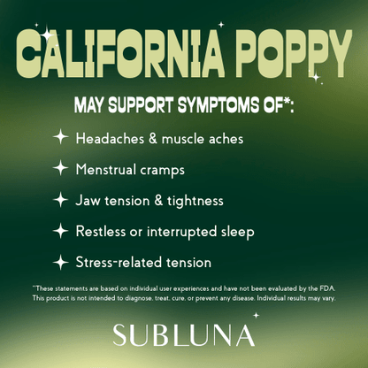 California Poppy Tincture: Pain & Comfort Support - SubLuna