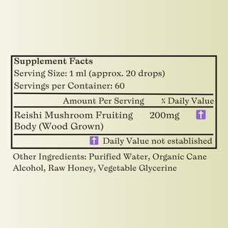 Reishi Supplement Facts- SubLuna