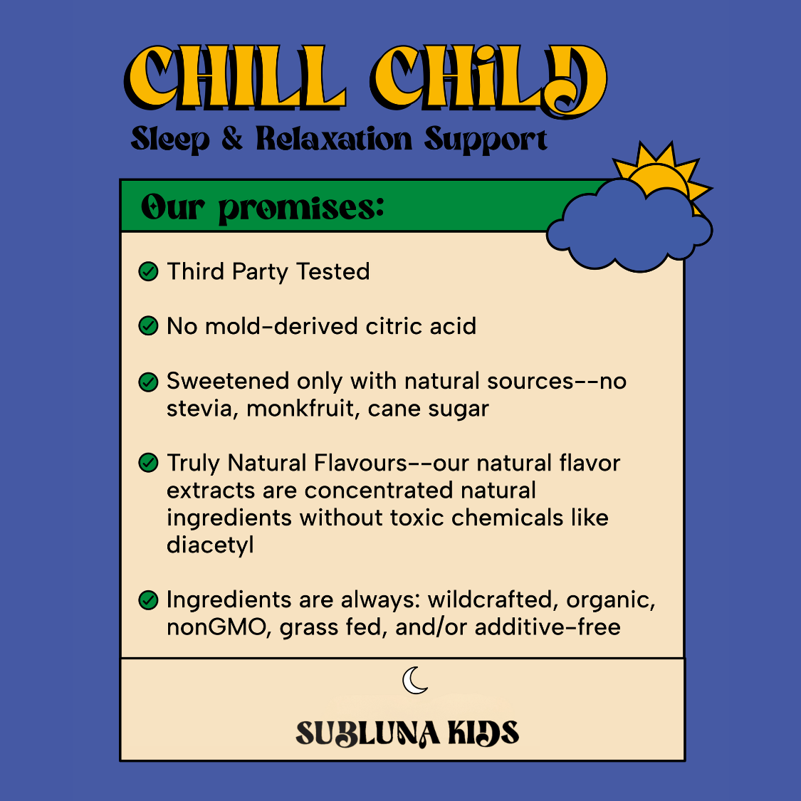 Chill Child: Calm & Sleep Gummy - SubLuna