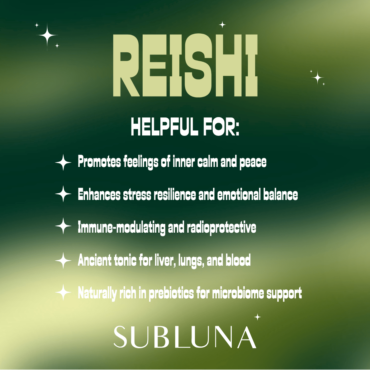 Reishi Mushroom Triple Extract® plus Nano Technology - SubLuna