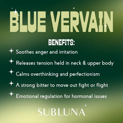 Blue Vervain Tincture: Mental & Physical Tension Support - SubLuna