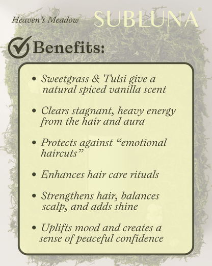 Heaven's Meadow: Tulsi + Sweetgrass Hair Perfume - SubLuna
