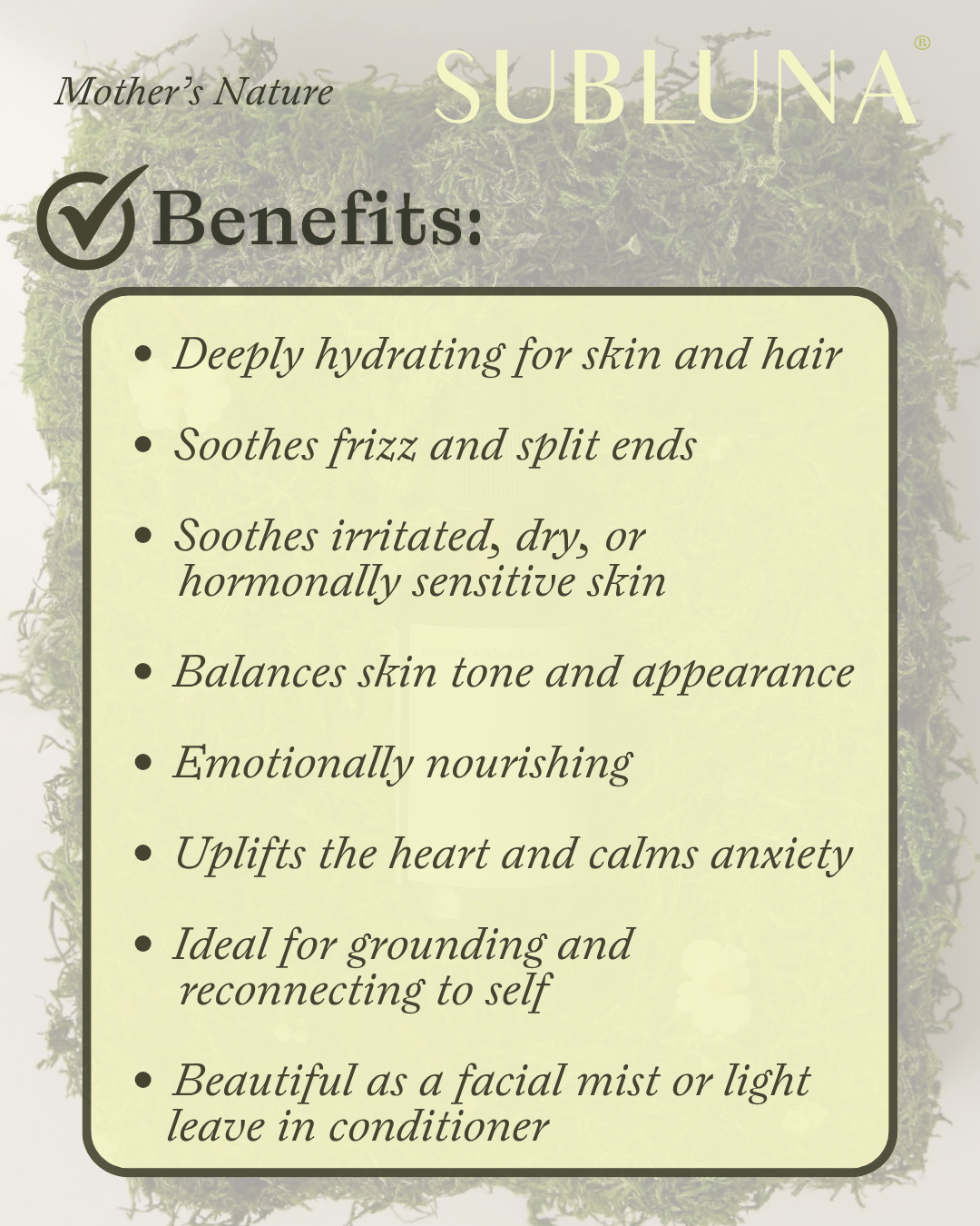 Mother's Nature Hydration Mist - SubLuna