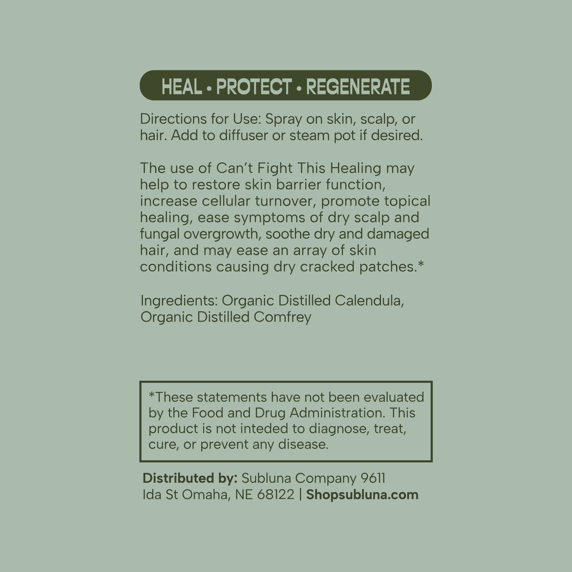 Can't Fight This Healing: Skin Barrier Repair Mist - SubLuna