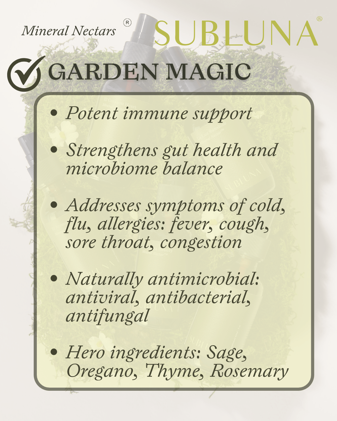Garden Magic Mineral Nectar: Immune & Illness Support - SubLuna