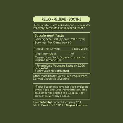Rooted Relief: Pain + Relaxation Tonic - SubLuna
